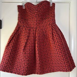 Hutch Strapless Red and Black Dress
